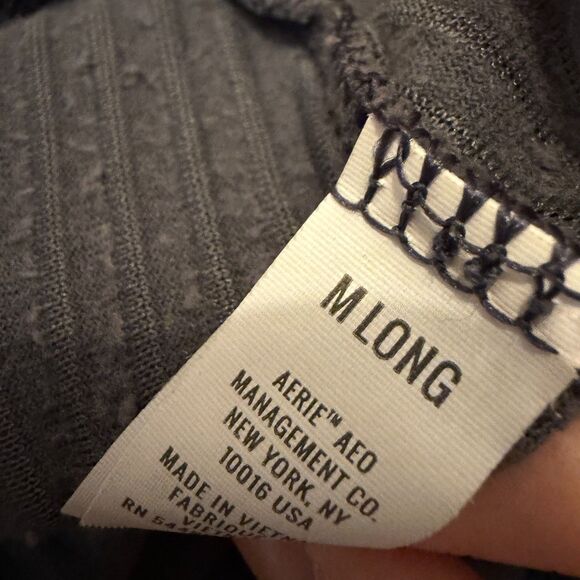 Women Aerie Ribbed Velvet Pull On Flare Pants in Silver Gray Size Medium Long - Picture 7 of 9